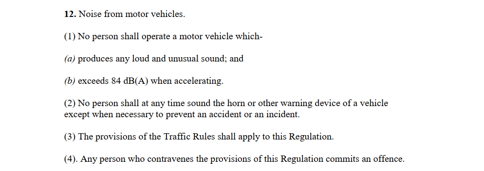 Above: A screengrab from the Environmental Management and Coordination (Noise and Excessive Vibration Pollution) (Control) Regulations, 2009